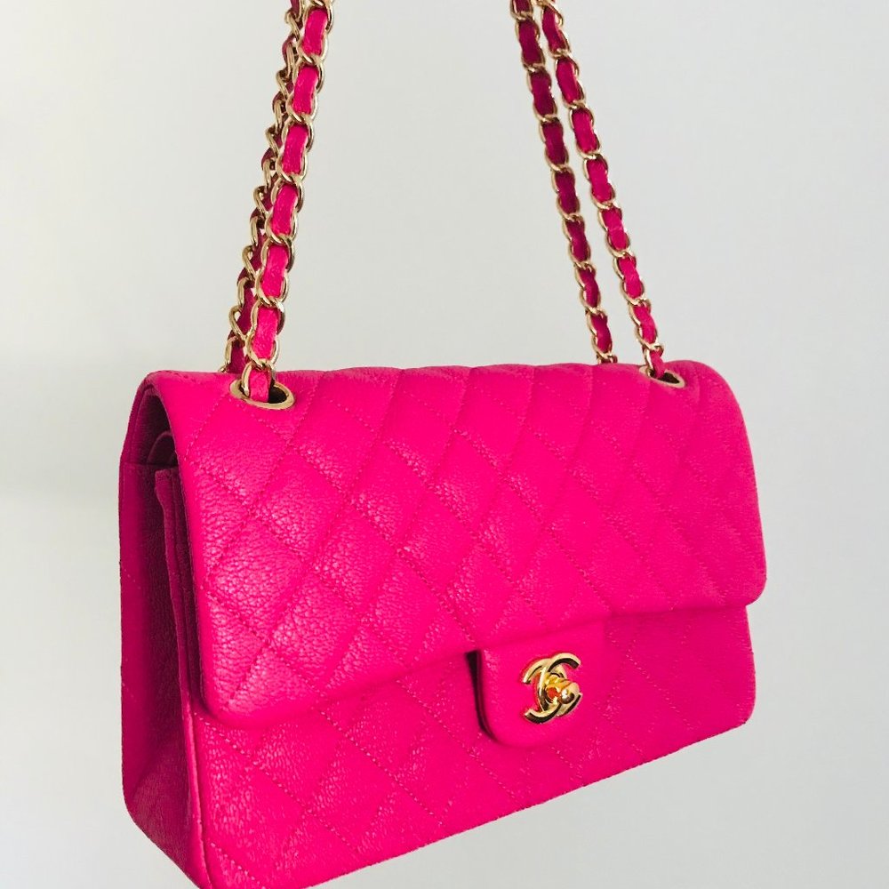Chanel Flap Bag Lambskin Leather  Fusia